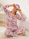 Three-Piece Set Home Wear Pajamas Women Eye Mask
