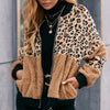 Veste à fermeture éclair et imprimé léopard, manteau pull en laine