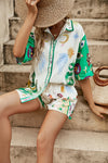Summer Printed Pajamas Casual Home Wear Suit