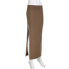 Haut à capuche zippé de couleur unie avec jupe fendue fine