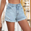 Casual Ripped Denim Shorts with High Waist for Women