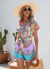 National Printed Shorts Jumpsuit for women