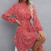 caftan dress High Round Neck Pullover Long Sleeve Printed
