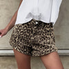 Retro Leopard Print Low-Waist Wide-Leg Shorts