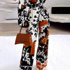 Bohemian Printing Color Contrast Casual Two Piece Set