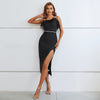 Black Feather Dress with Suspenders