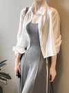 Women's Thin Long-Sleeved Sun Protection Cardigan with Back Lace-Up Detail