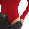 Long Sleeve U-Collar Solid Color Tight Jumpsuit Bottoming Shirt