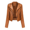 Women's Rivet Popular Short Jacket Zipper Leather Jacket