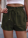 Casual Oblique Pocket Fungus Waist Shorts for Women