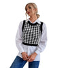 Houndstooth Knitted Vest for Women