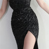 star sequin dress Long with Feather