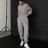 Long Sleeve Fleece Pullover with Elastic Band Trousers Sports Set