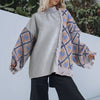 Loose Geometric Abstract Knit Women Sweater
