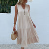 sleeveless loose casual solid color babydoll dress