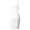 Cross Shoulder Cutout Bandage Bright Silk Tight Dress