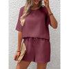 Short Sleeved Western Batwing Shirt Shorts Two Pieces for Women