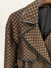 Trench-coat long à motif labyrinthe en jacquard avec ceinture étoilée
