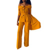 Women Office Work Pant Suit African Two-Piece Set