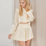 French Champagne Bridal Casual Shirt Shorts Suit