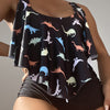 Dinosaur Printed Ruffled Bikini Split for Women