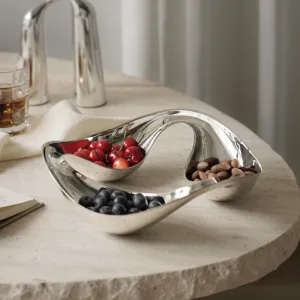 Stainless Steel Snack Dessert Serveware Dish Nordic Fruit Candy Tray Plate Home Table Decoration Dim Sum Dried Serving Bowl