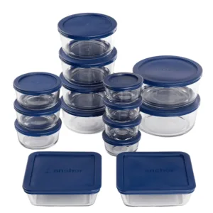 Glass food storage containers with lids, 30 pieces, protect food flavors, are extra durable, dishwasher and microwave safe